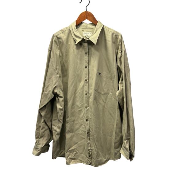 Vintage Eddie Bauer Men’s Bug & Tall Canvas Shirt sz XXXL-Tall 3XL-T #H980 - Picture 1 of 8